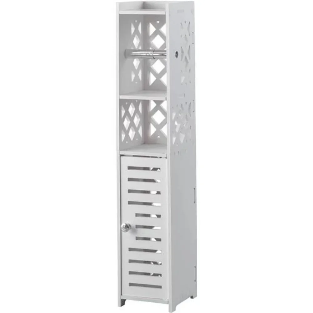 Toilet Paper Holder Stand for Small Bathroom, White